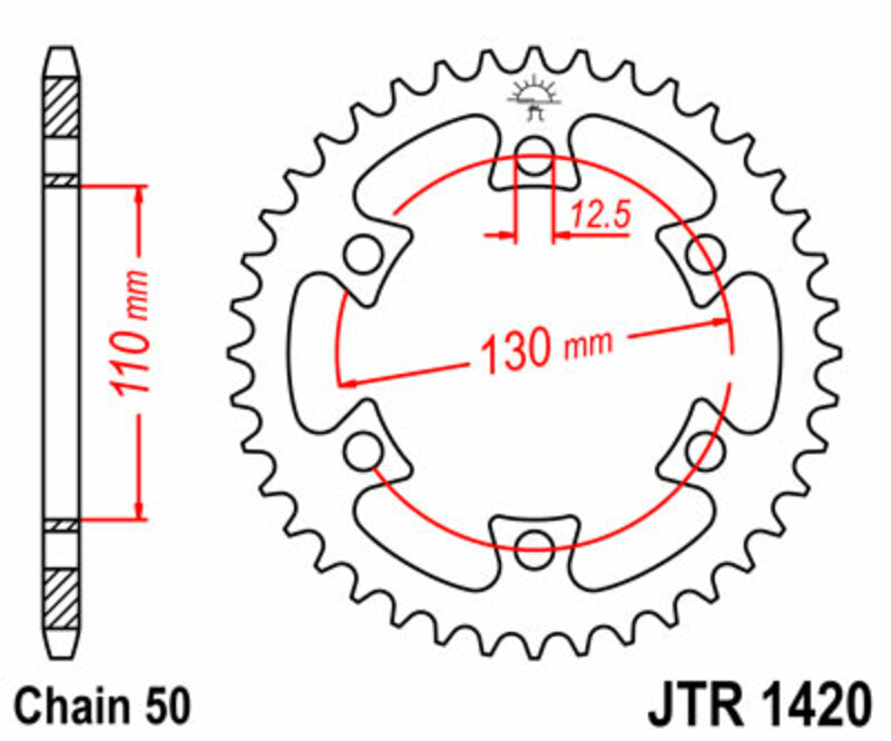 JT SPROCKETS Steel Standard Rear Sprocket 1420 - 530