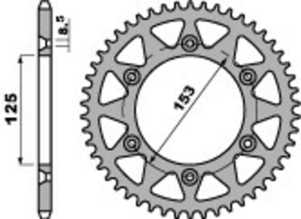 PBR Aluminium Ultra-Light Rear Sprocket 289 - 520 - 1075259003