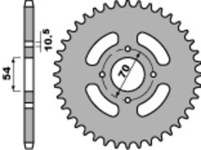 PBR Steel Standard Rear Sprocket 4304 - 428