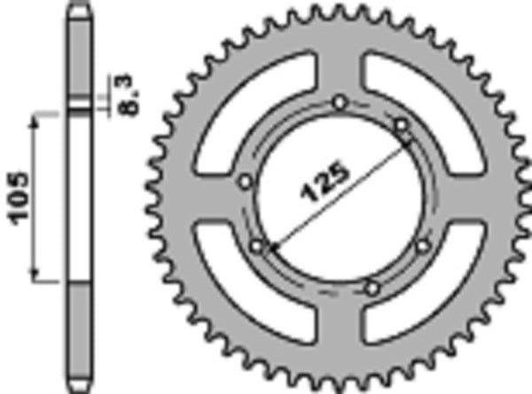 PBR Aluminium Ultra-Light Rear Sprocket 4413 - 525 - 1075316005