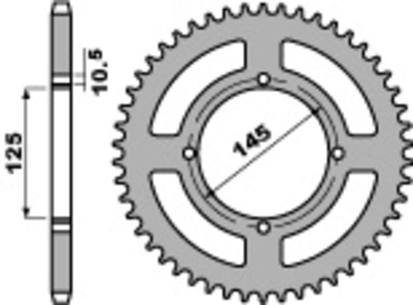 PBR Stahl Standard Kettenrad 857 - 520 - 1075469001