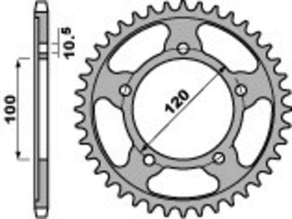 PBR Racing Aluminium Ultra-Light Hard Anodized Rear Sprocket 4447 - 525 - 1075487001