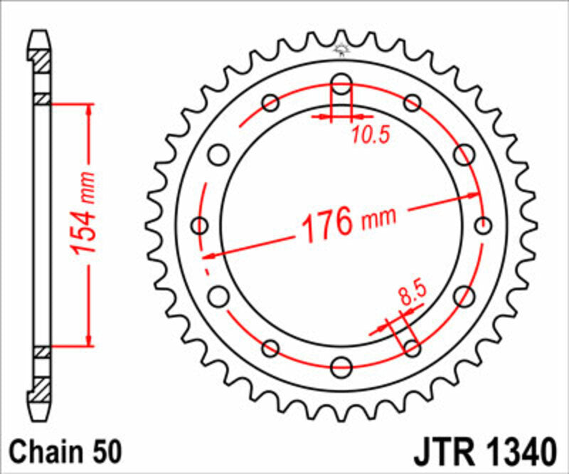 JT SPROCKETS Steel Standard Rear Sprocket 1340 - 525