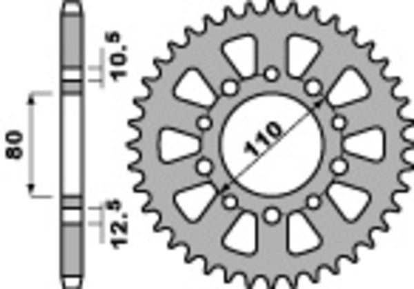 PBR Steel Standard Rear Sprocket 334 - 530 - 1075541004