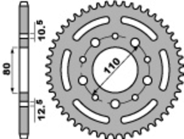 PBR Steel Standard Rear Sprocket 4350 - 525 - 1075542004