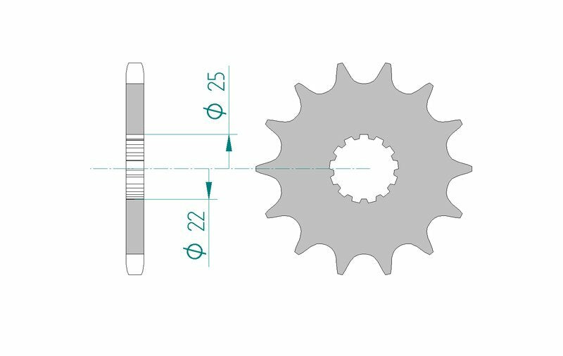 AFAM Steel Standard Front Sprocket 28401 - 525 - 1076645004