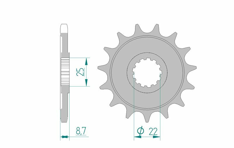 AFAM Steel Standard Front Sprocket 28405 - 525 - 1076671002