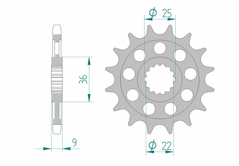 AFAM Steel Standard Front Sprocket 94900 - 525 - 1077191001
