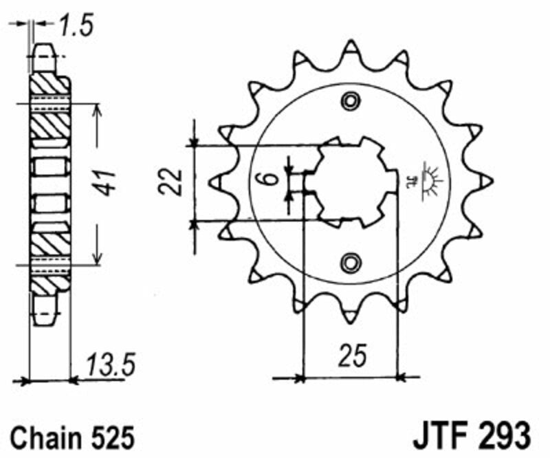 JT SPROCKETS Steel Standard Front Sprocket 293 - 525