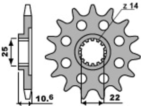 PBR Steel Standard Front Sprocket 2125 - 525 - 1077576001