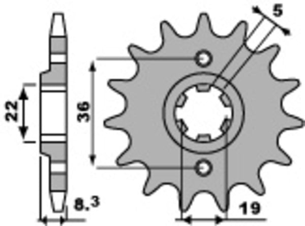 PBR Stahl Standard-Kettenrad 2502 - 520