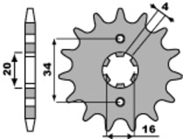 PBR Steel Standard Front Sprocket 263 - 428 - 1077643002