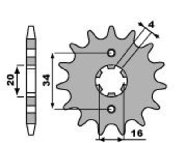 PBR Steel Standard Front Sprocket 263 - 428 - 1077643005
