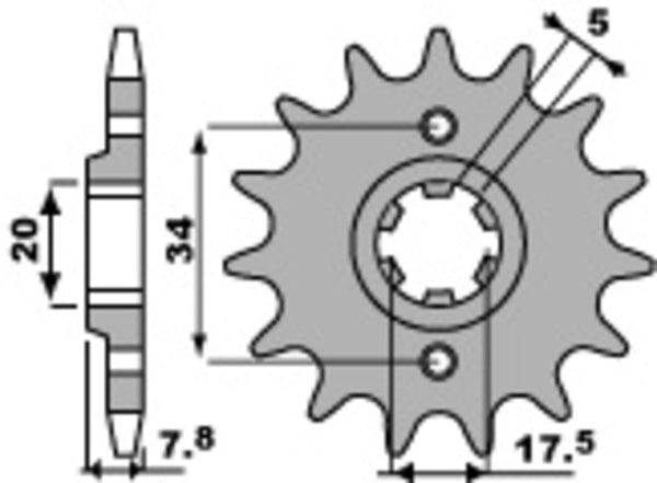 PBR Stahl Standard Kettenrad 279 - 520 - 1077654001