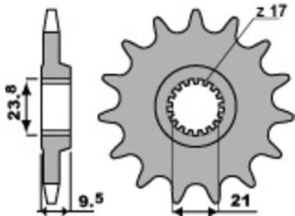 PBR Steel Standard Front Sprocket 342 - 520 - 1077679002