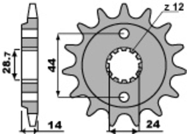 PBR Steel Standard Front Sprocket 348 - 525 - 1077687001