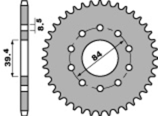 PBR Stahl Standard-Kettenrad 406 - 520 - 1077694006