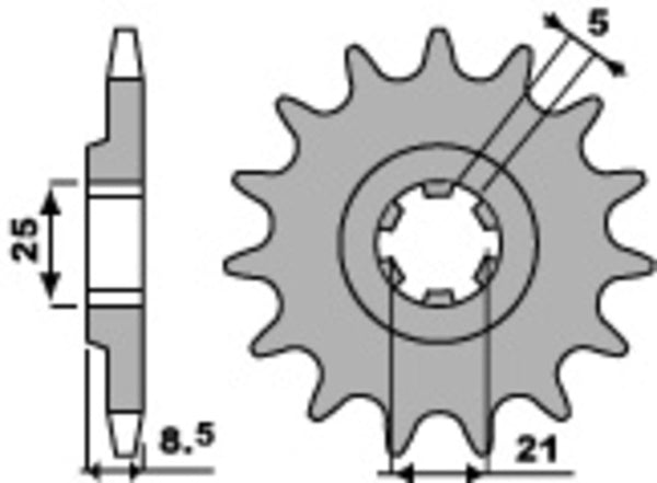 PBR Stahl Standard Kettenrad 725 - 520 - 1077775002