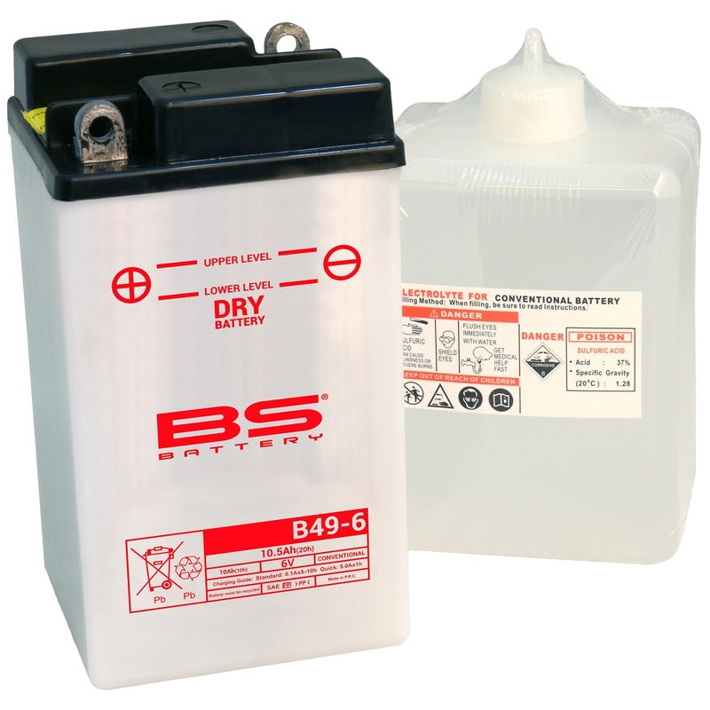 BS BATTERY Battery Conventional with Acid Pack - B49-6