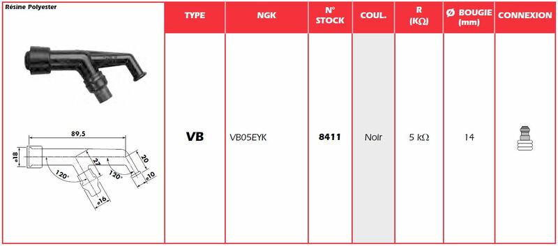 NGK Spark Plug Cap - VB05EYK