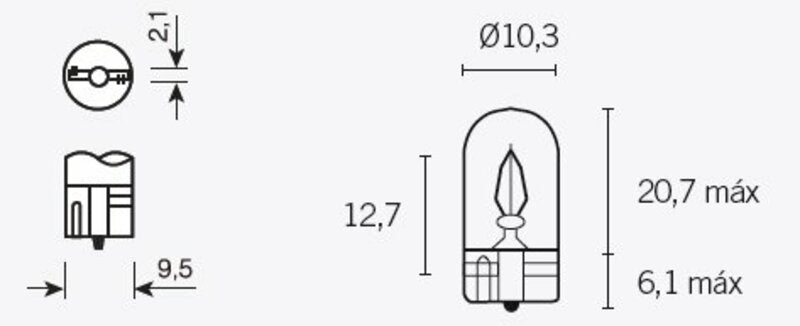 TECNIUM T10 Light Bulbs 12V 3W - x10 - 1079302