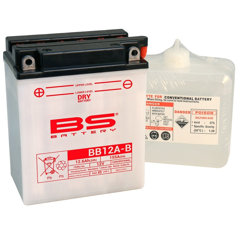 BS BATTERY Battery High performance with Acid Pack - BB12A-B