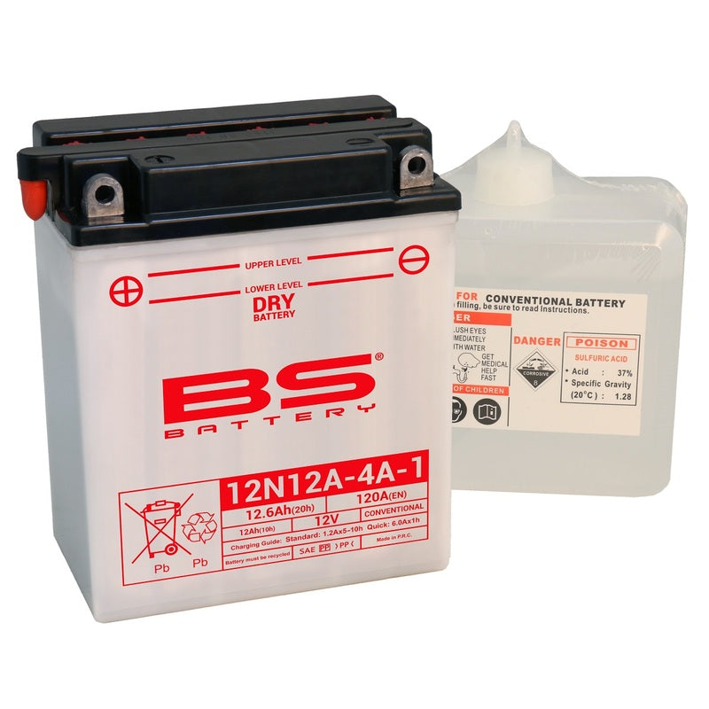 BS BATTERY Battery Conventional with Acid Pack - 12N12A-4A-1