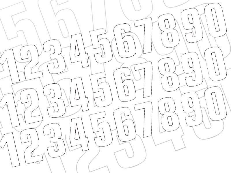 BLACKBIRD Race Number 9 7x5,5cm White Set of 3