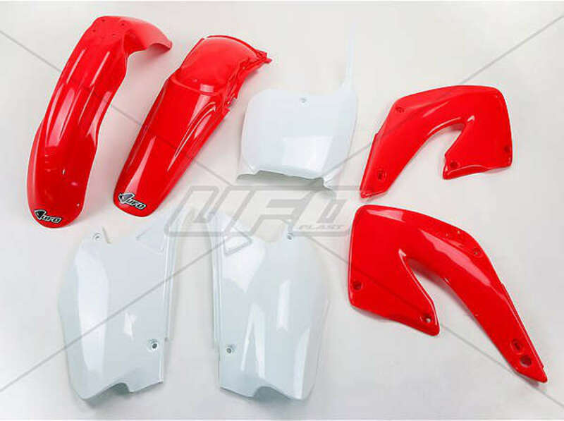UFO Plastic Kit OEM Color Red/White Honda CR125R/250R - 1086935003