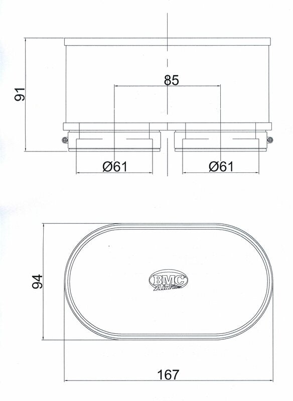 BMC Air Filter (two filters set) - FM3092 Double Yamaha FZR1000
