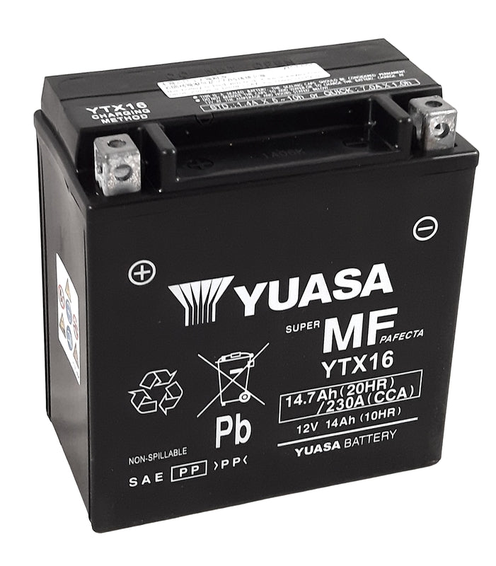 YUASA W/C Battery Maintenance Free Factory Activated - YTX16 FA