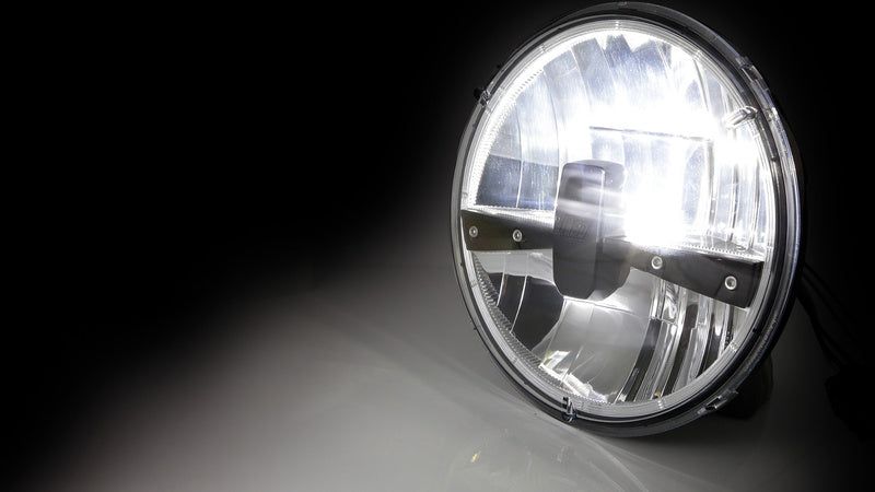 HIGHSIDER 7 Inch LED Main Head Light Frame-R1 Type3, Black, Bottom Mounting
