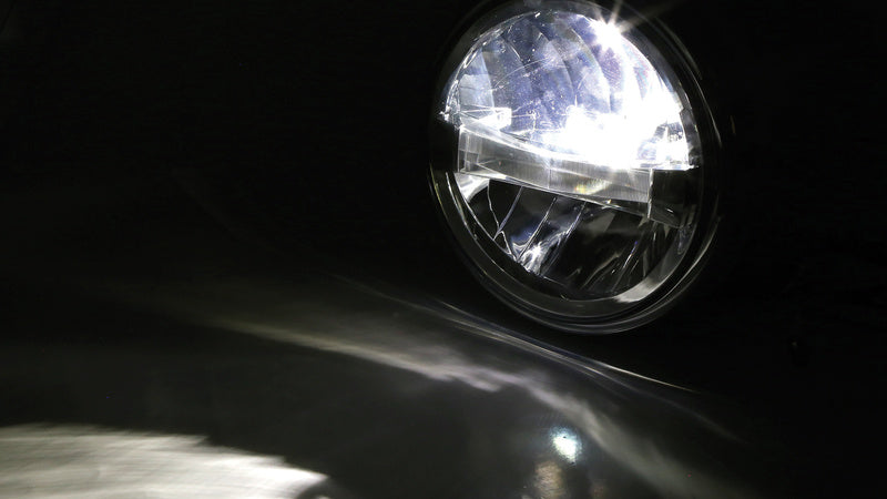 HIGHSIDER 7 Inch LED Main Head Light Frame-R1 Type4, Black, Bottom Mounting