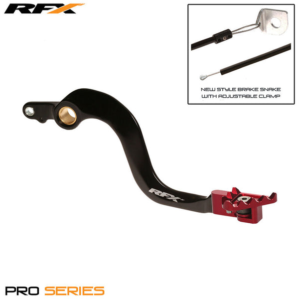 RFX Pro FT Hinterradbremshebel (Schwarz/Rot) - Honda CR250