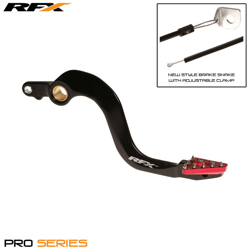 RFX Pro ST Rear Brake Lever (Hard Anodised Black/Red) - Honda CR250