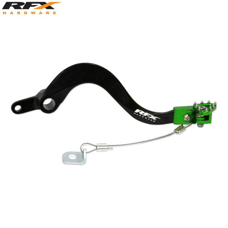 RFX Pro FT Rear Brake Lever (Black/Green) - Kawasaki KXF250