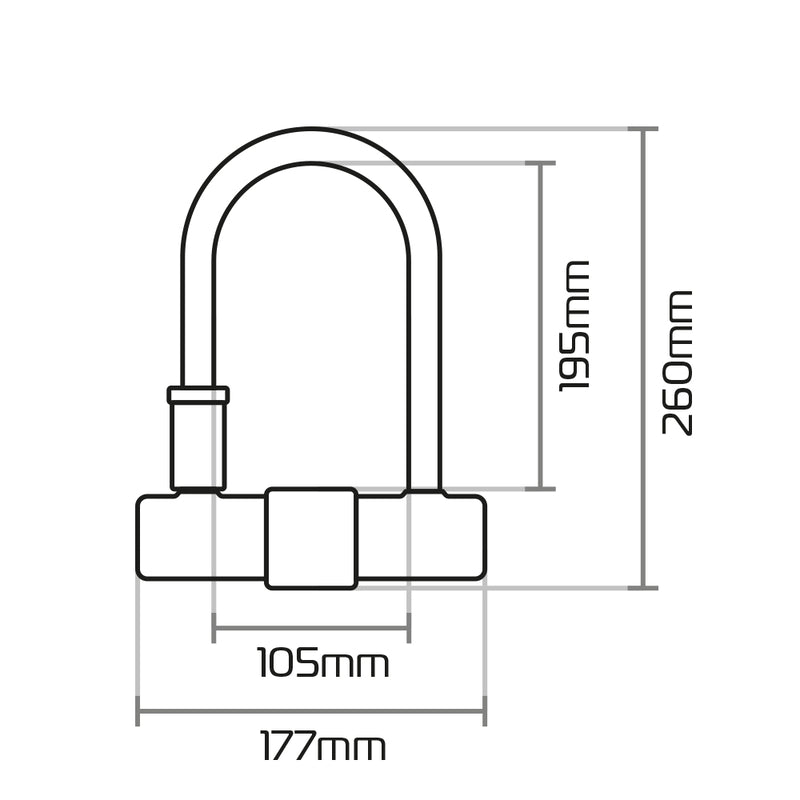 OXFORD Magnum U-lock with Bracket - 170x285mm