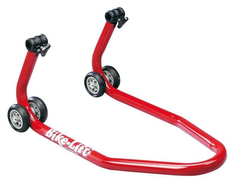 BIKE LIFT Red Universal Front Stand With Roller Adaptors