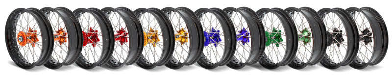 ART SM Complete Front + Rear Wheel 17x3,50/17x4,50 Black Rim/Blue Hub Suzuki