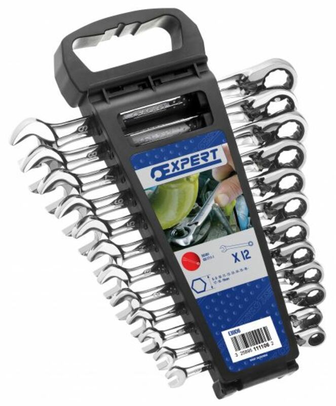 EXPERT set of 12 ratchet combination wrenches