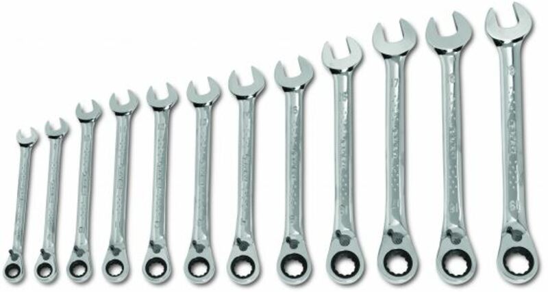 EXPERT set of 12 ratchet combination wrenches
