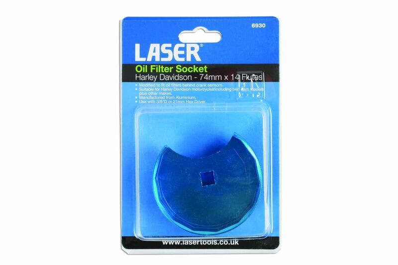 LASER TOOLS Oil Filter Socket 74mm X 14 Flutes Harley Davidson