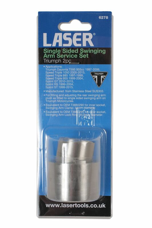 LASER TOOLS Single Sided Swinging Arm Service Set 2 Pieces Triumph