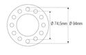 JMP Spanner Nut Socket for Steering Stem ID74.5mm/OD94mm 12 Pins MV Agusta