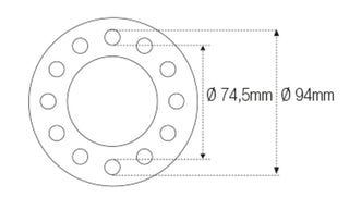 JMP Spanner Nut Socket for Steering Stem ID74.5mm/OD94mm 12 Pins MV Agusta