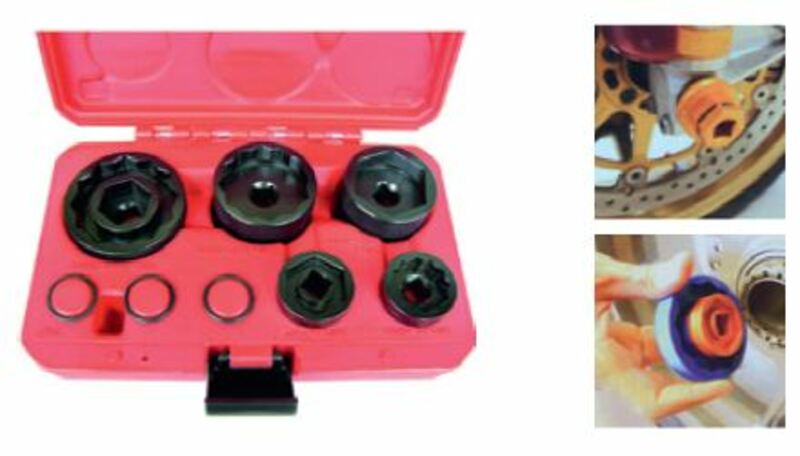 JMP Set of 5 Specific Sockets for Wheel Axles Nuts