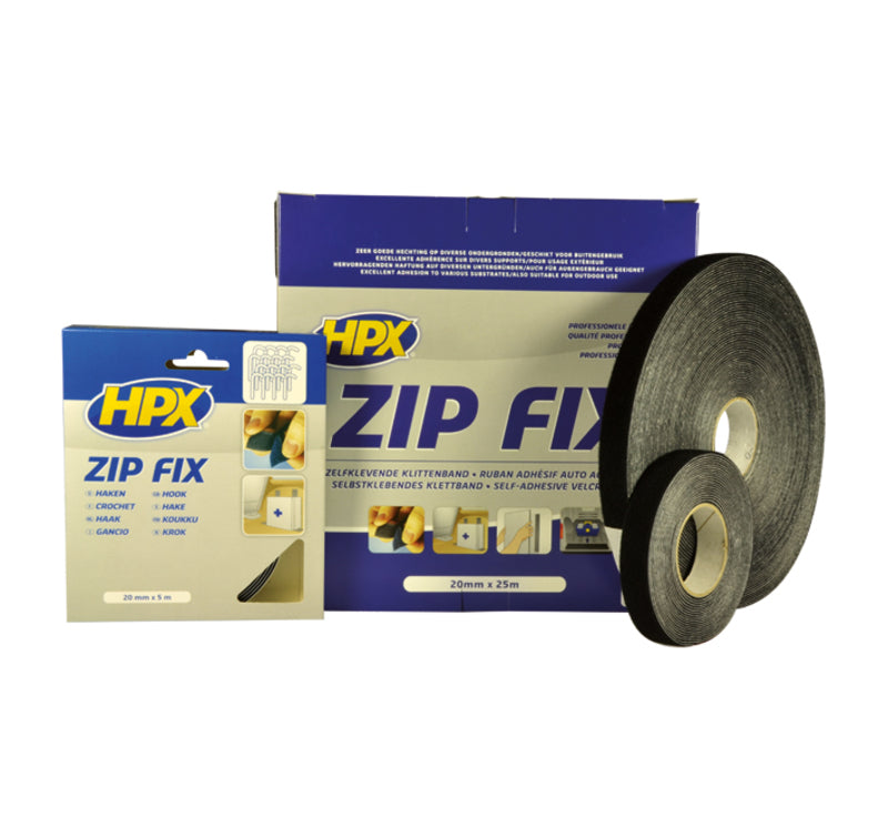 HPX Zip Fix Black 20mm x 5m
