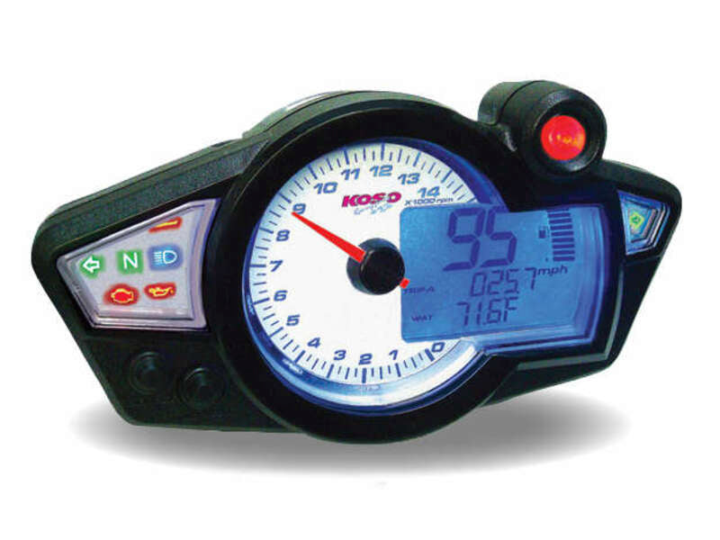 KOSO RX1N GP Style Multifonction Speedometer White Background Universal
