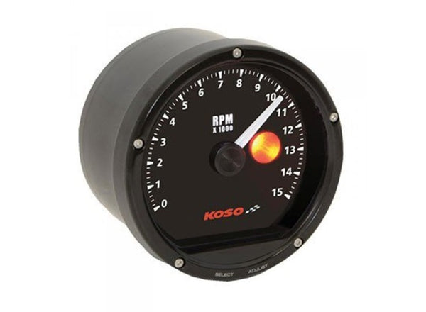 KOSO D75 Tachometer 15000 RPM Black