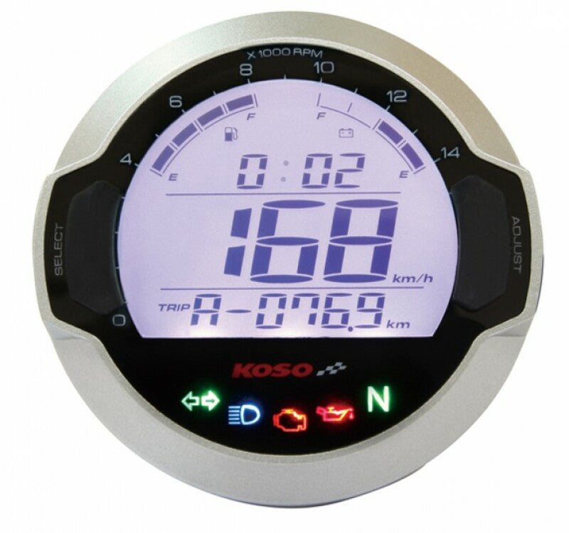 Koso D64 GP Style universal round multi-function LCD digital meter